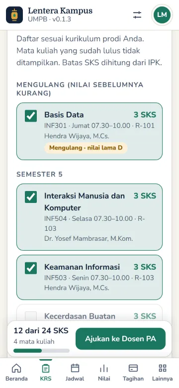 Pengisian KRS