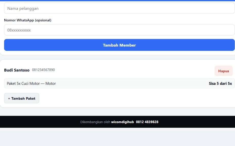 Layar Member / Paket Tokiva Cuci