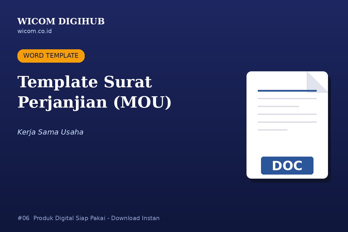 Template Surat Perjanjian / MOU Kerja Sama Usaha