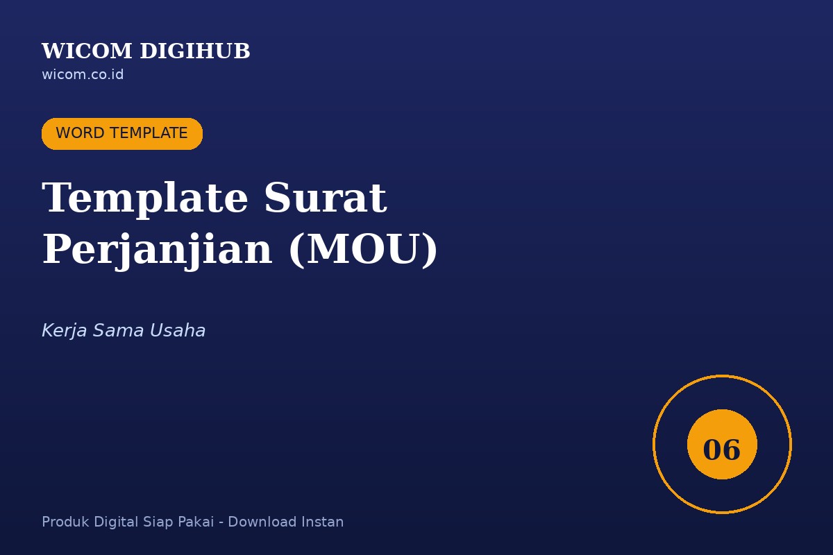 Template Surat Perjanjian / MOU Kerja Sama Usaha