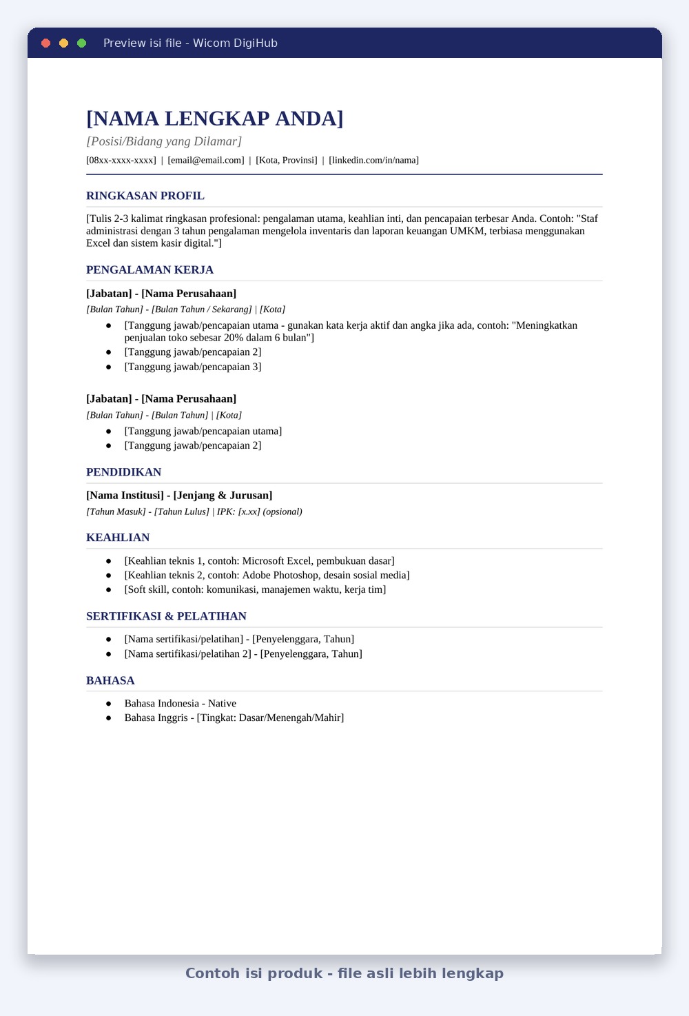 Template CV / Resume Modern (ATS-Friendly) - Image 2