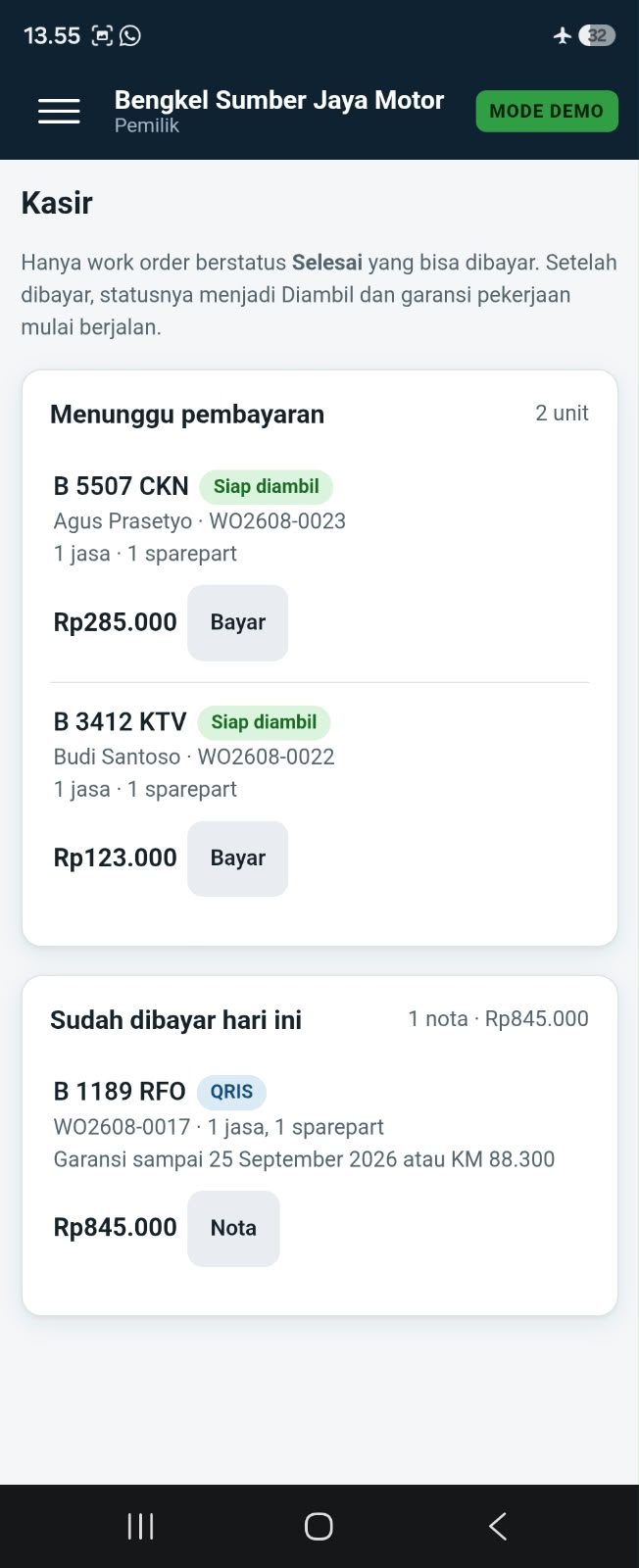 Tokiva Bengkel - Aplikasi Kasir & Servis Bengkel Motor Mobil - Image 8