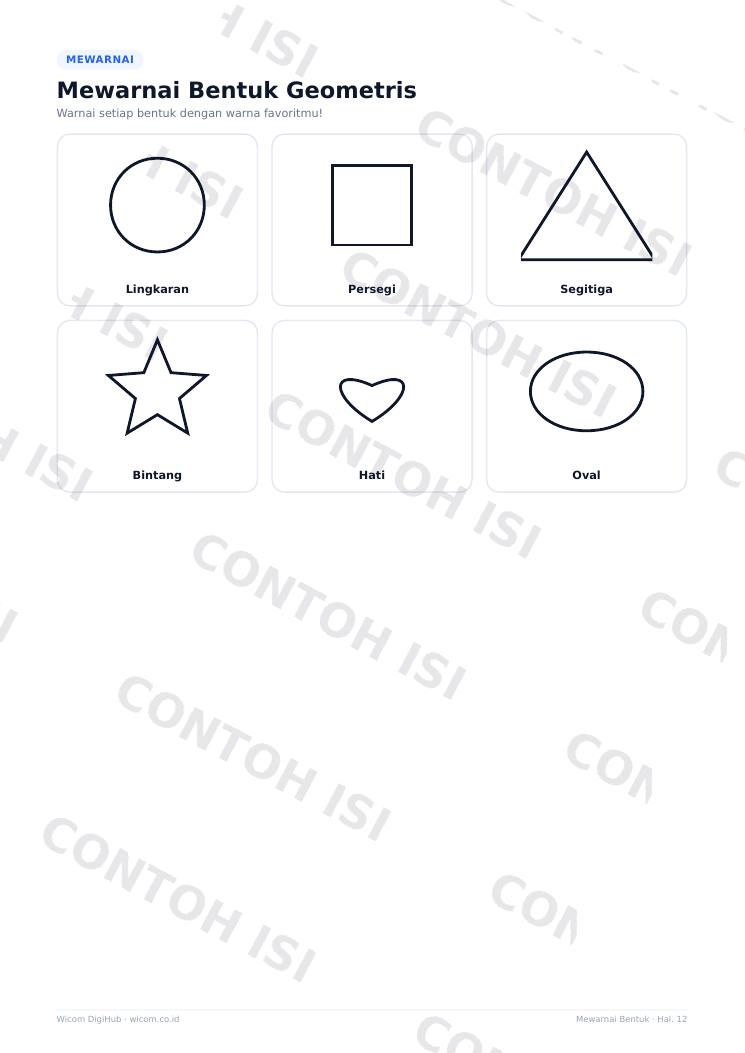 Paket Worksheet Belajar Anak PAUD & TK - 19 Halaman Aktivitas (PDF Digital) - Image 3