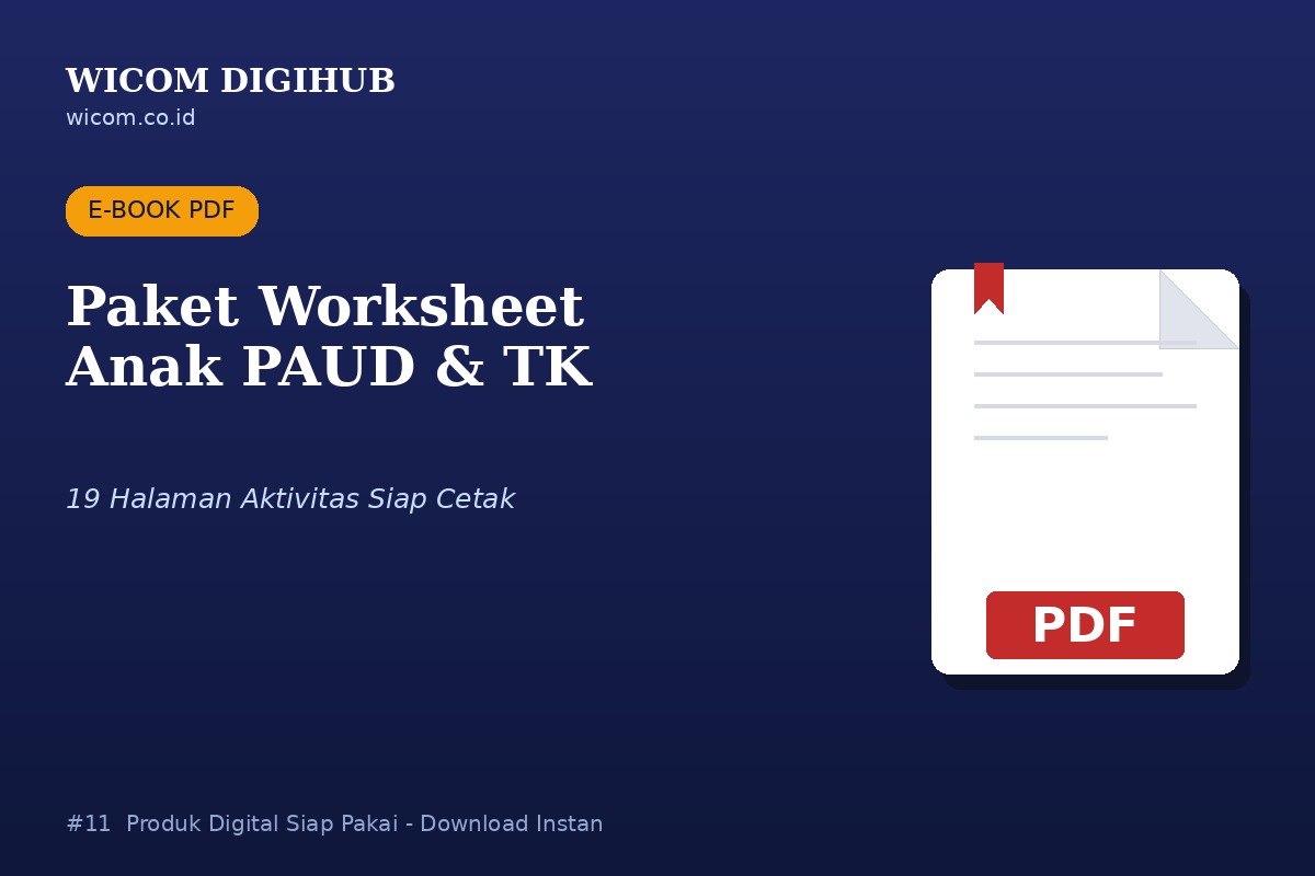Paket Worksheet Belajar Anak PAUD & TK - 19 Halaman Aktivitas (PDF Digital)