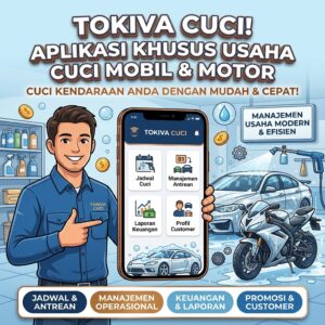 Tokiva Cuci β Aplikasi Kasir Cuci Motor & Mobil (Sekali Bayar)