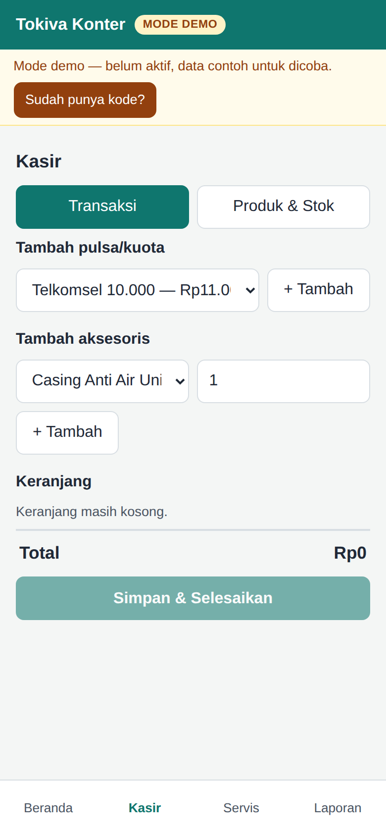 Tokiva Konter – Aplikasi Kasir Khusus Konter HP - Image 4