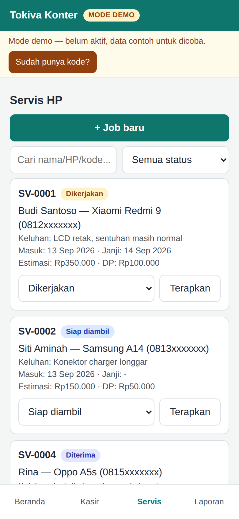 Tokiva Konter – Aplikasi Kasir Khusus Konter HP - Image 3