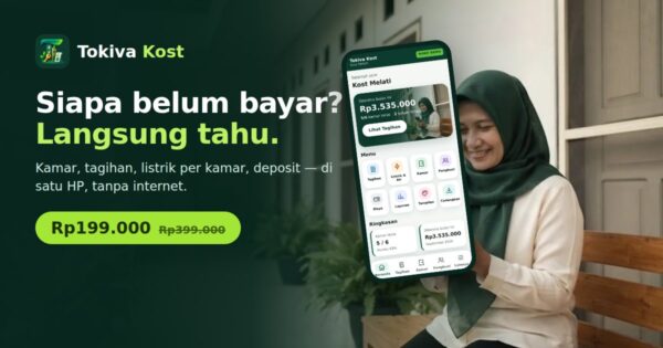 Thumbnail Tokiva Kost — aplikasi pencatatan kost Rp199.000 sekali bayar